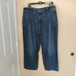 Banana Republic Womens Luxe Straight Dark Wash Denim Jeans 16 Business Casual